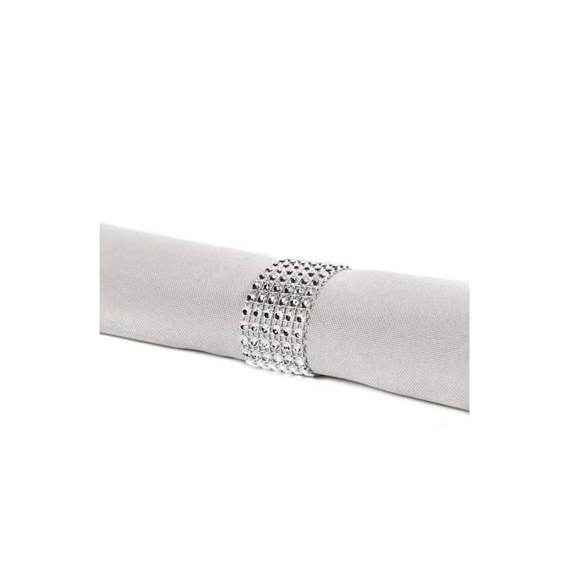 Rond de serviette strass argent ou or