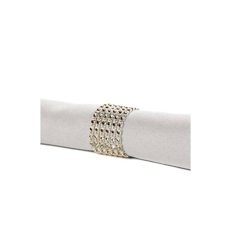 Rond de serviette strass argent ou or