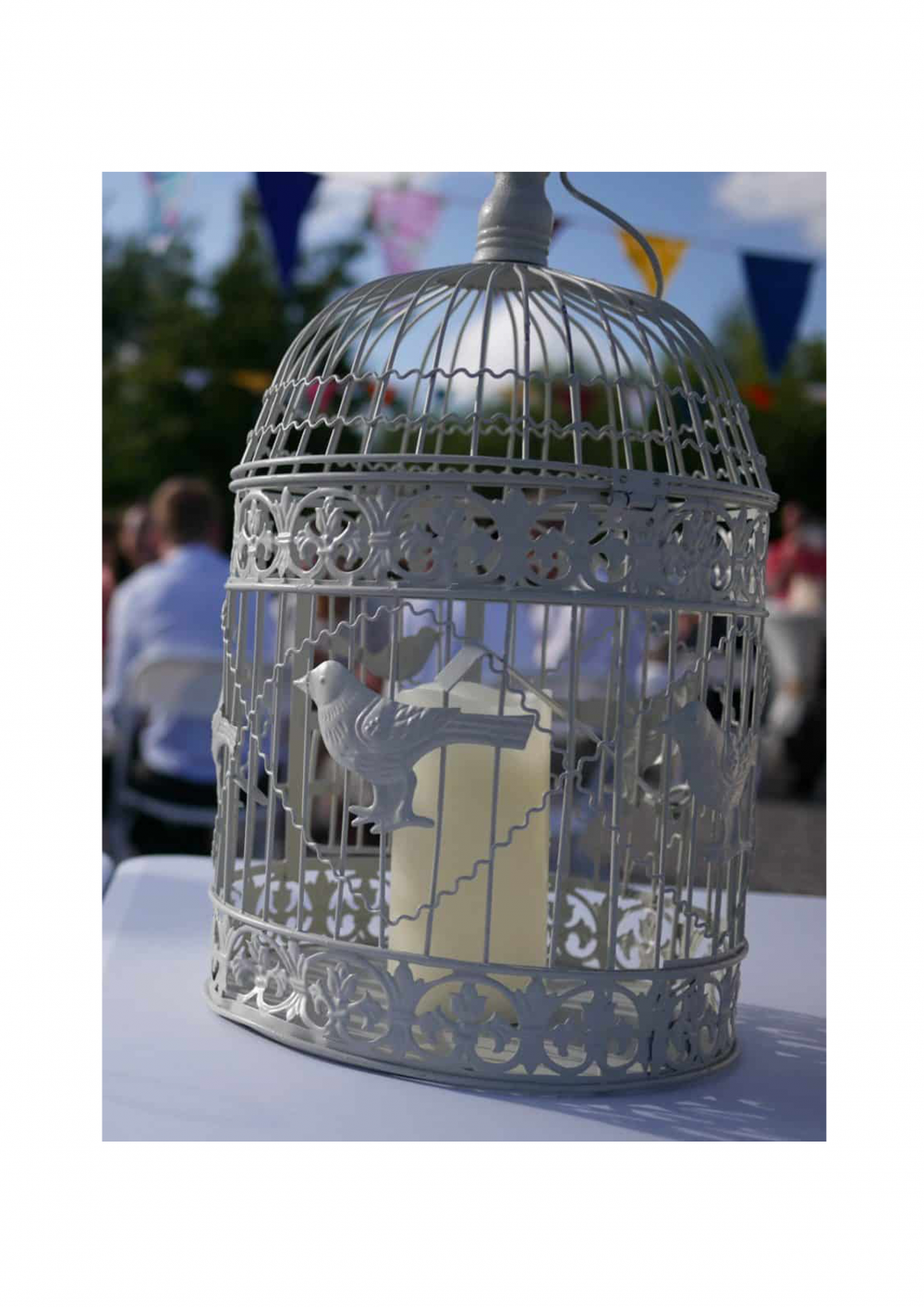 Urne cage d'oiseau grise