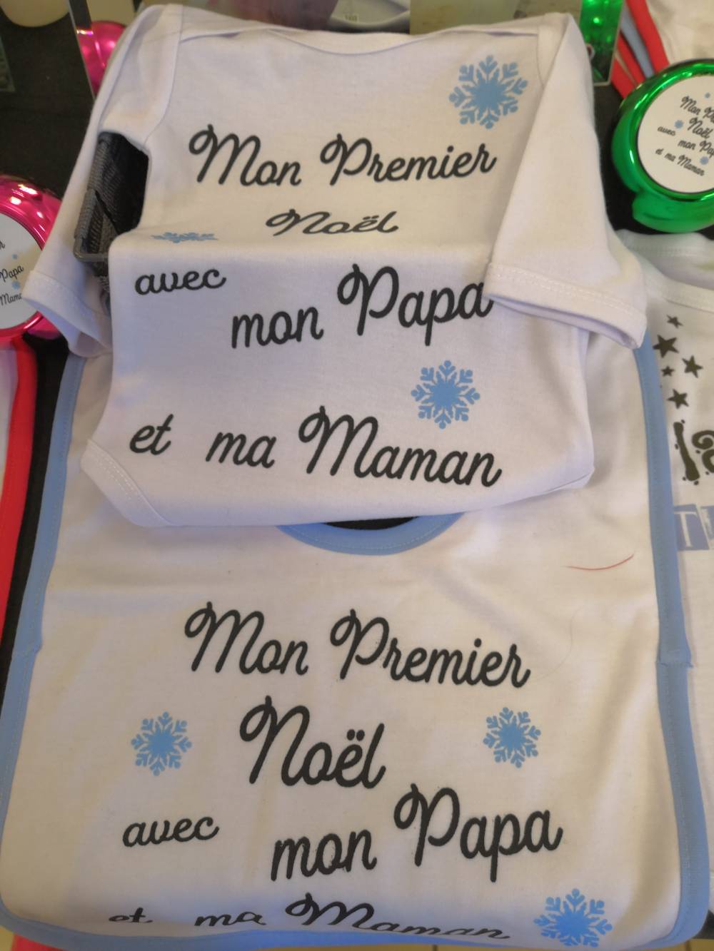 Bavoir Mon premier Noël avec mon papa et ma maman