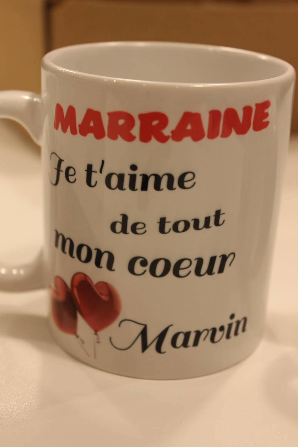 Mug Marraine je t'aime de tout mon coeur