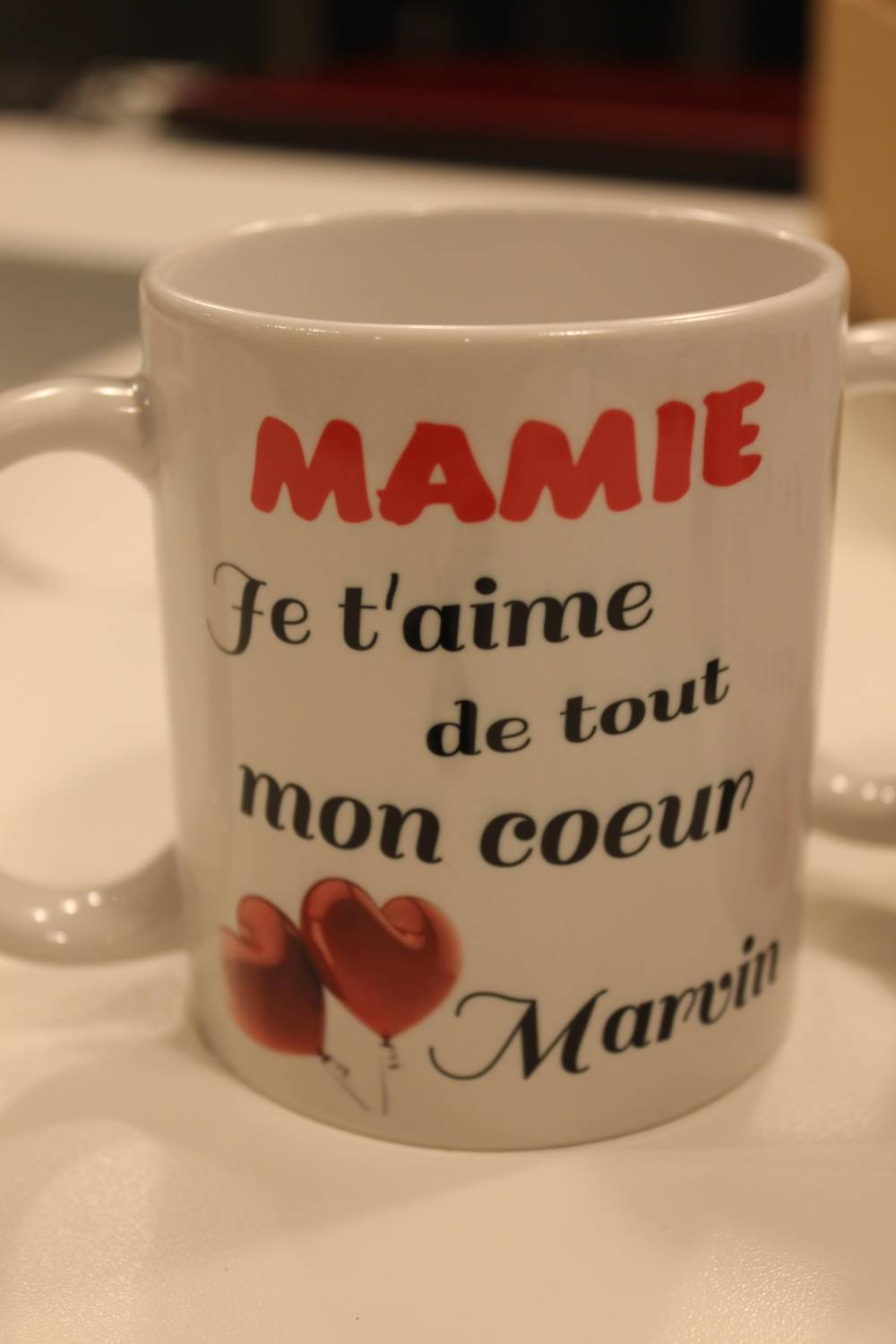 Mug Mamie je t'aime de tout mon coeur