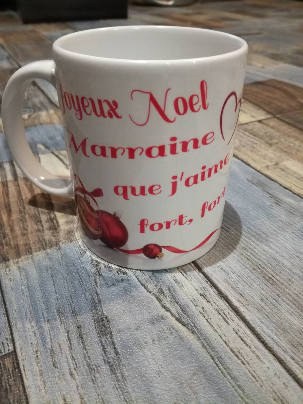 Mug Joyeux Noël Marraine que j'aime fort fort