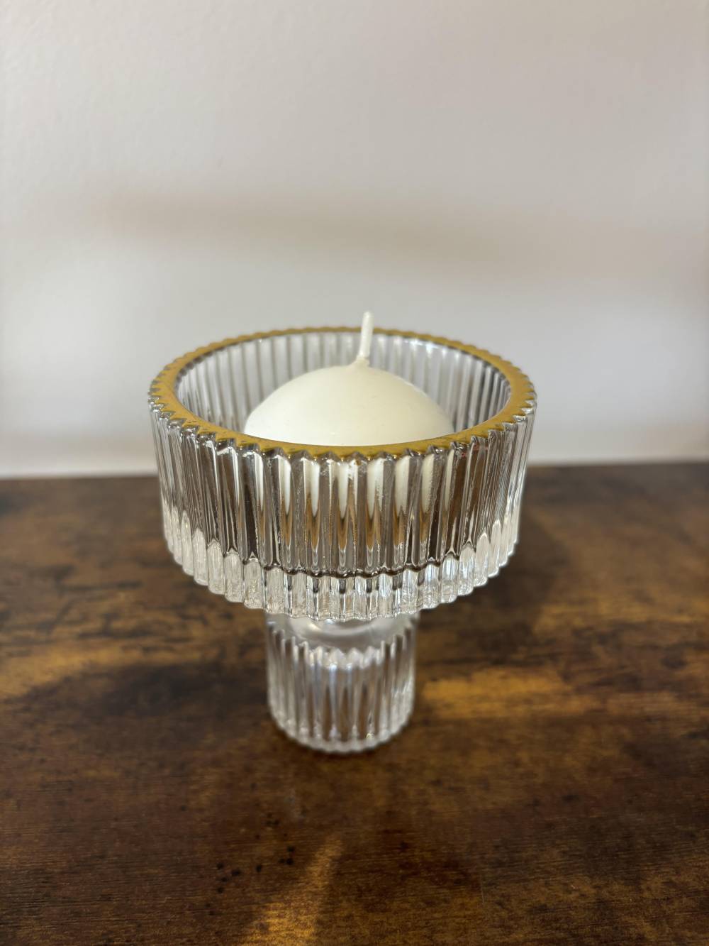 Bougeoir En Verre Transparent Type Suède - Hauteur 4 Cm, Diamètre Bougie 2,2 Cm - Pour Bougies Flambeaux Classiques